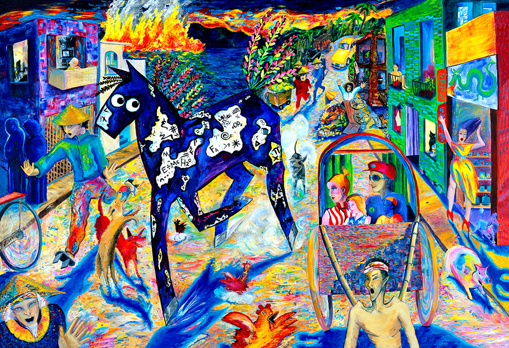 "Firewater" Acrylic On Canvas, 48" x 72"