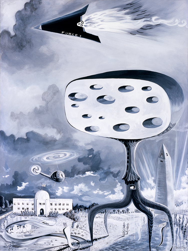 "Cheeseheads Invade Washington, D.C." Acrylic On Canvas, 40" x 30"