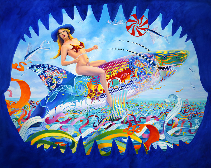 "Jumping the Shark" Oil on Canvas, 48" x 60"